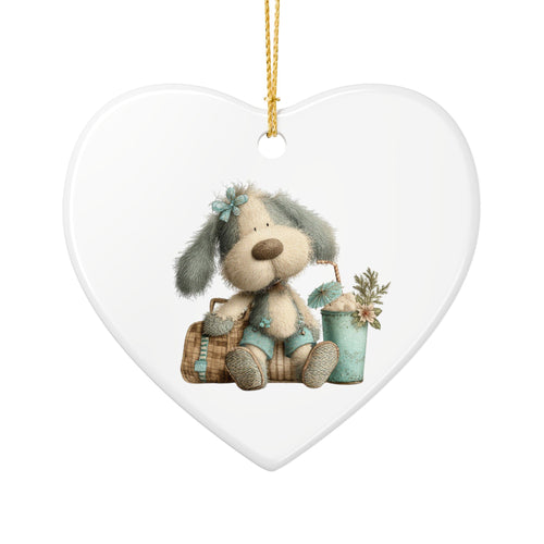 2026 Puppy Ceramic Ornament — Heart or Round Decoration