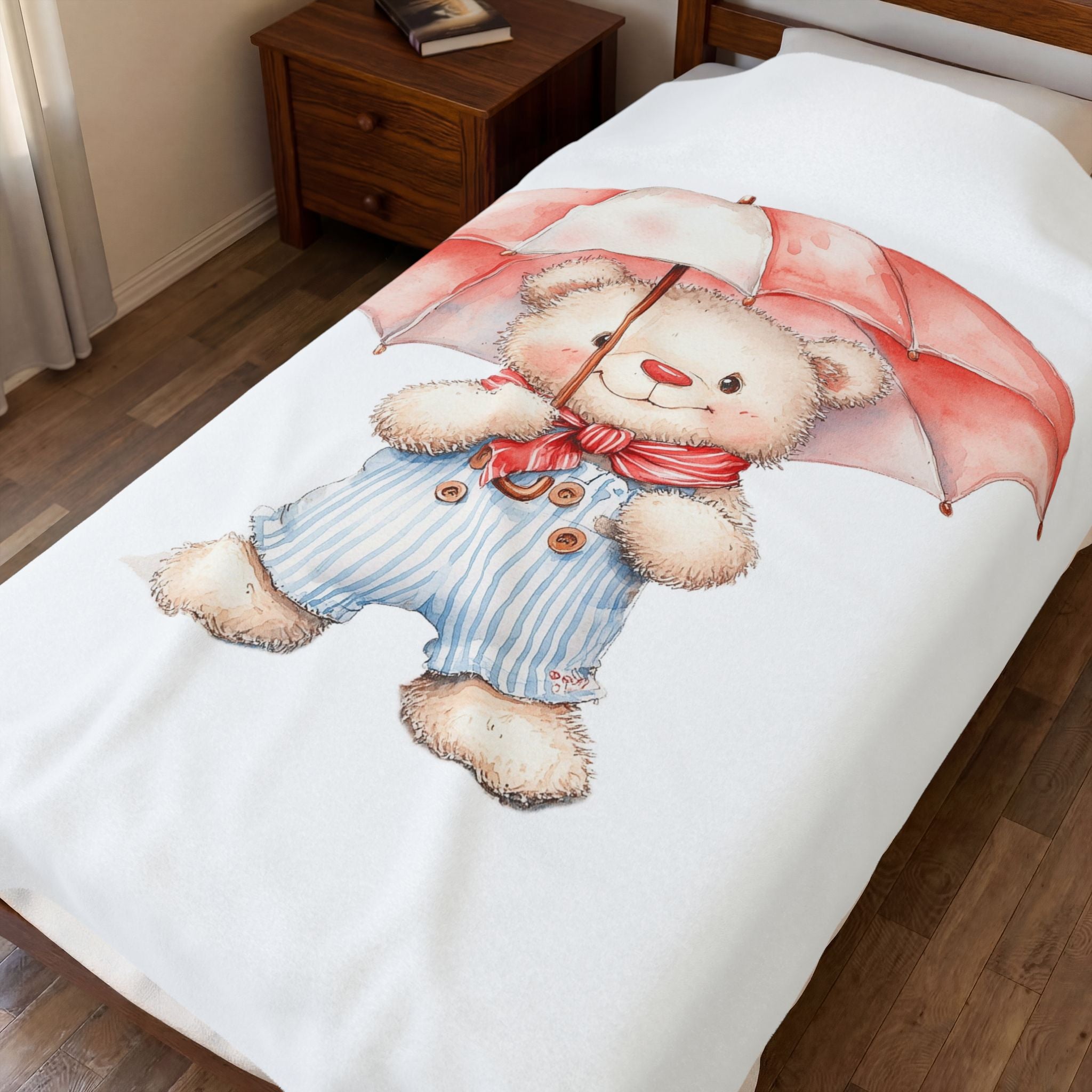 Velveteen Bear Plush Blanket