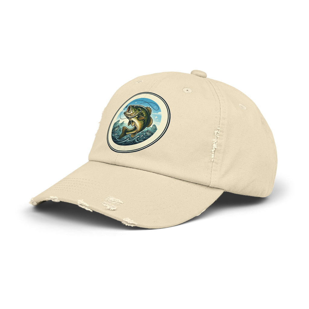 Jumping Bass Distressed Fishing Hat
