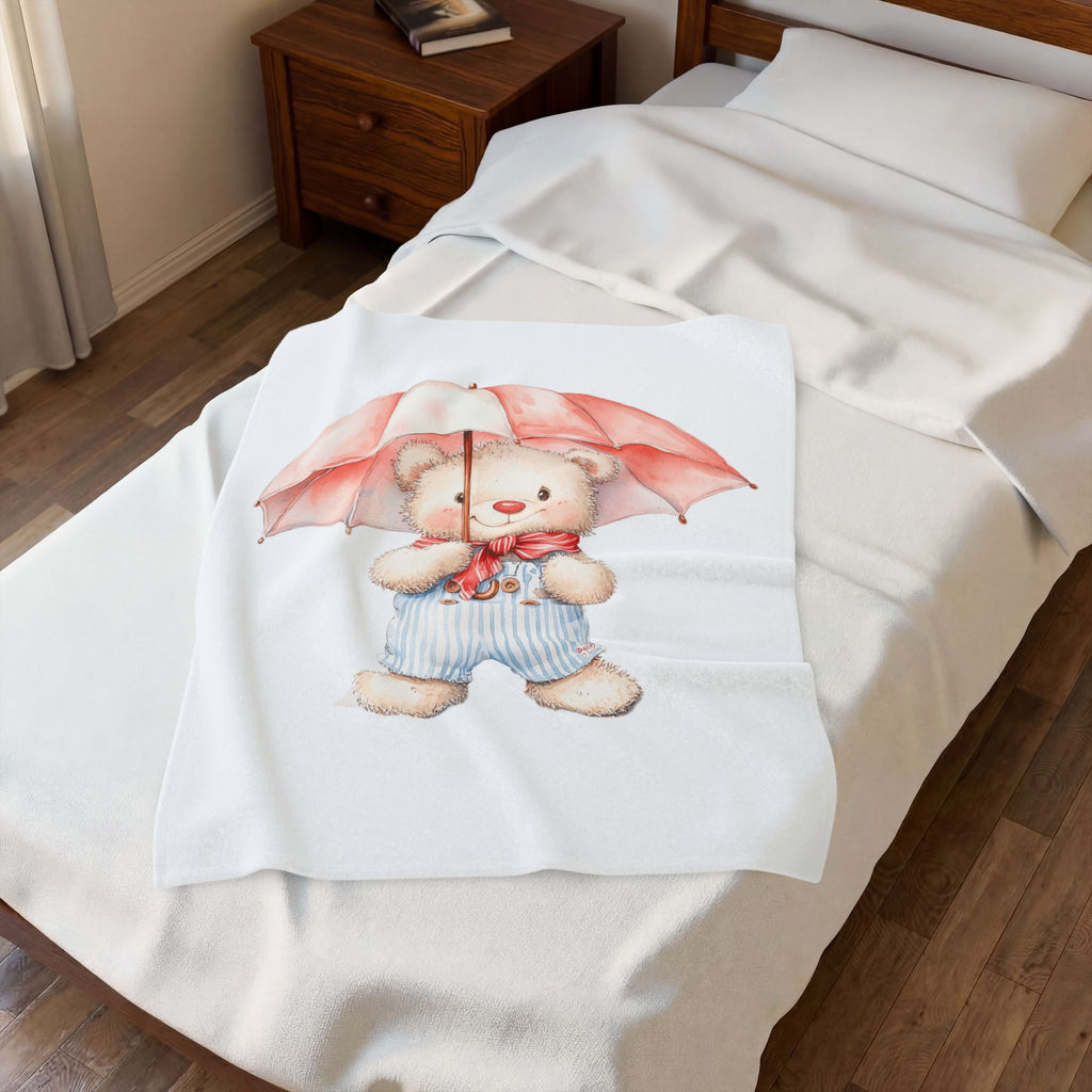 Velveteen Bear Plush Blanket