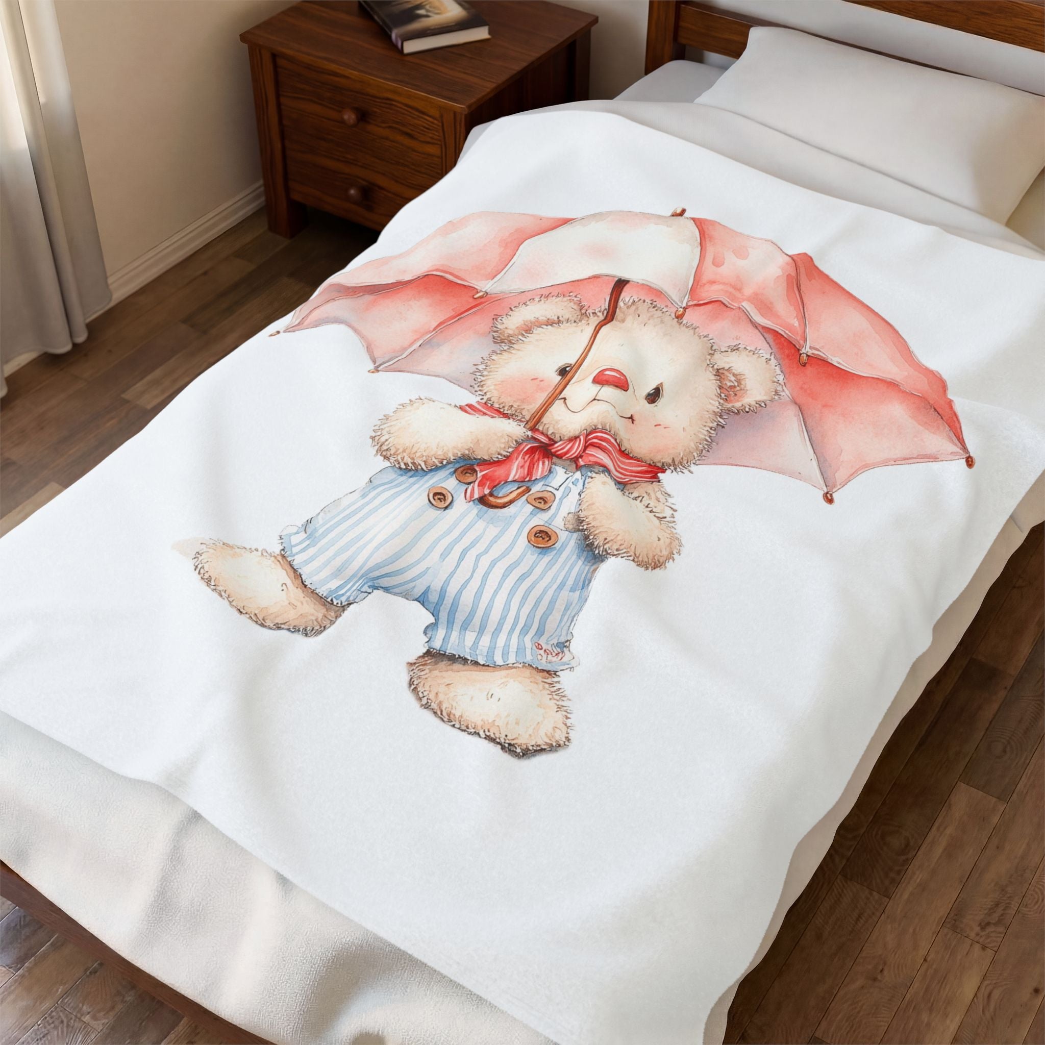 Velveteen Bear Plush Blanket