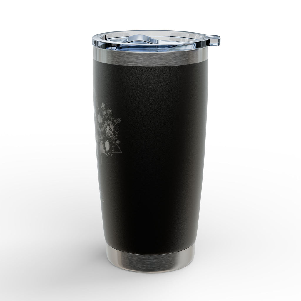Sunflower Puppy Tumbler | 20oz Engraved Stainless Steel