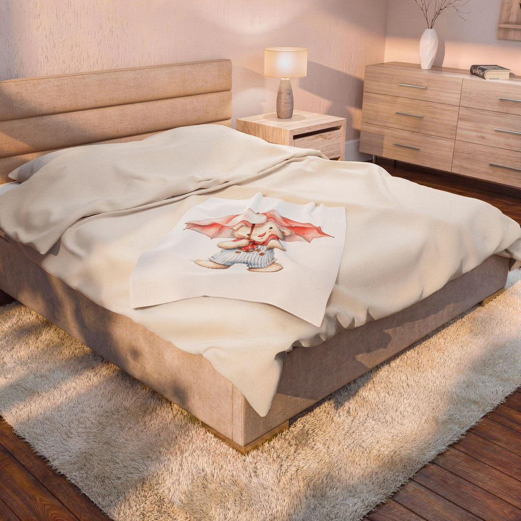 Velveteen Bear Plush Blanket