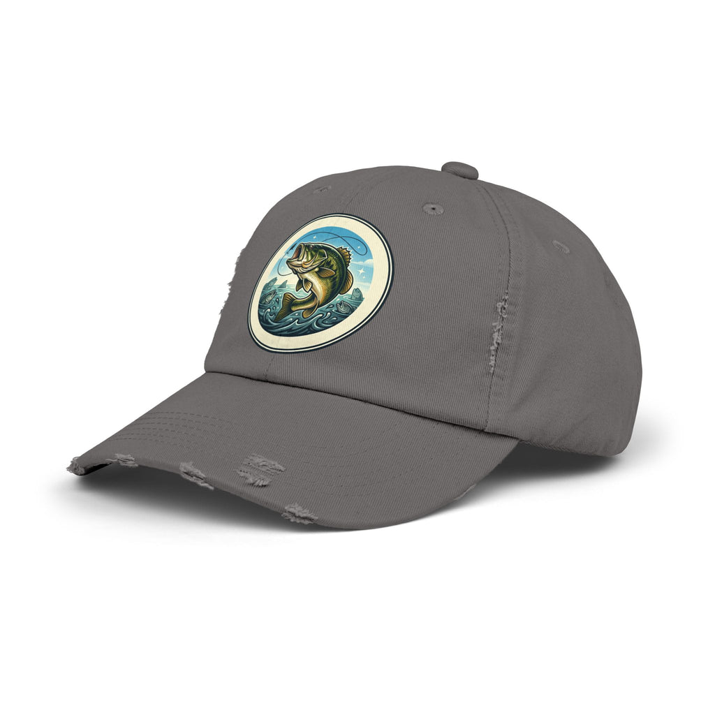Jumping Bass Distressed Fishing Hat