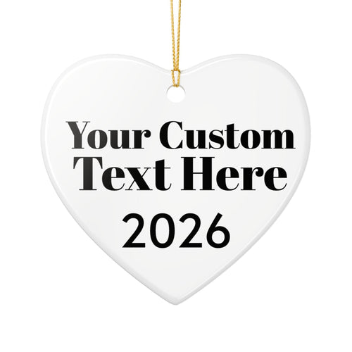 2026 Puppy Ceramic Ornament, Heart or Round Christmas Tree Decoration